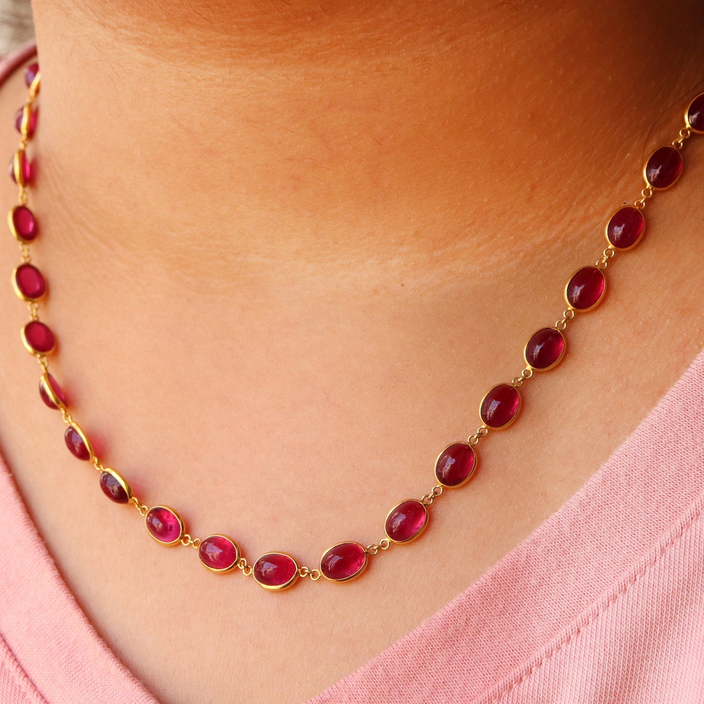 Ruby Necklace 18K Gold