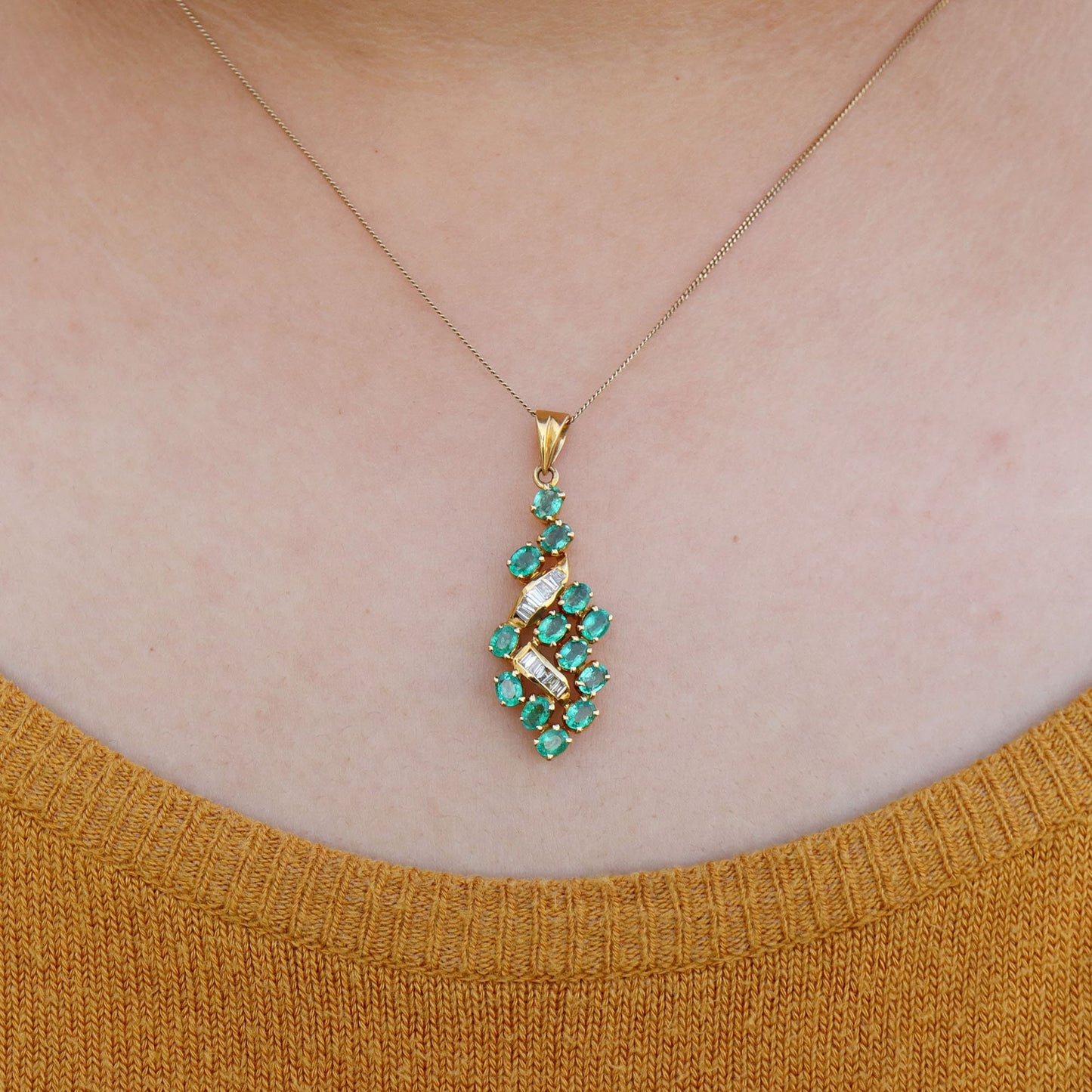 Yellow Emerald Pendant 18K Gold