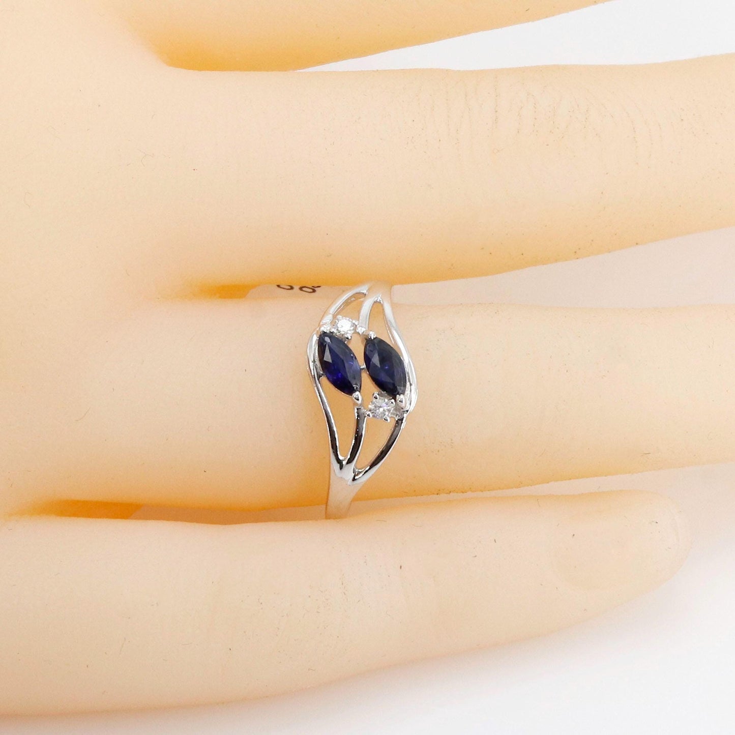 White Sapphire Engagement Ring 14K Gold