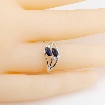 White Sapphire Engagement Ring 14K Gold