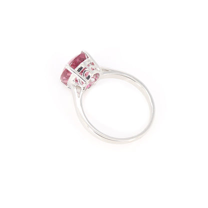 Checker Cut Nice Pink Tourmaline Ring 14K Gold