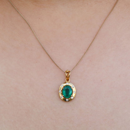 Yellow Emerald Pendant 18K Gold