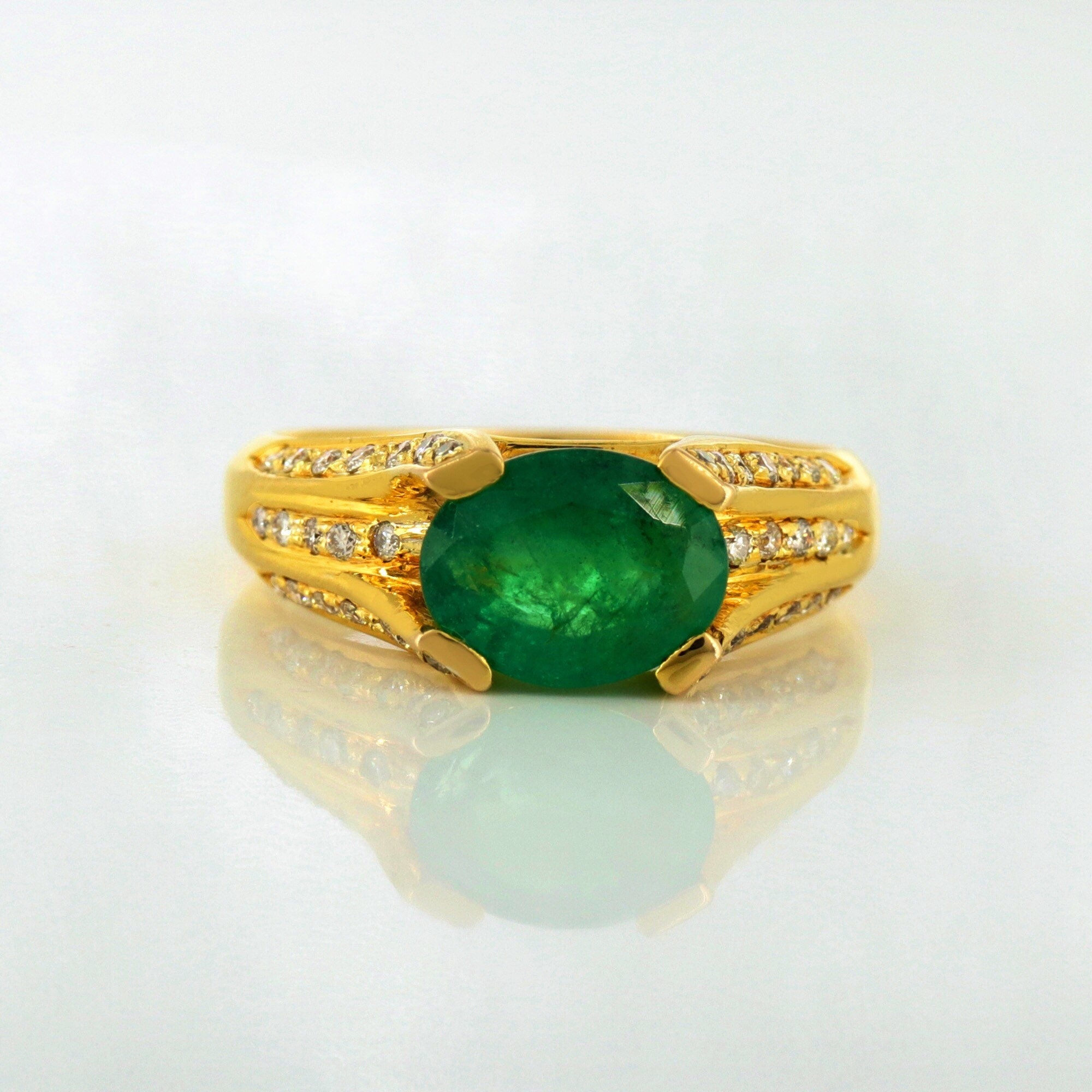 Vintage Emerald Ring 18K Gold