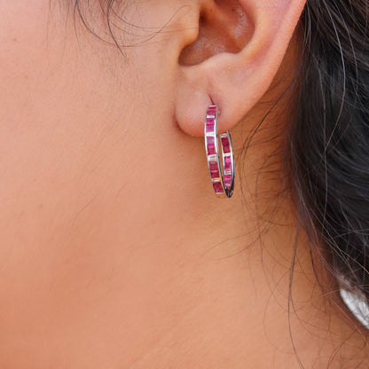 Ruby Hoop Earring 18K Gold