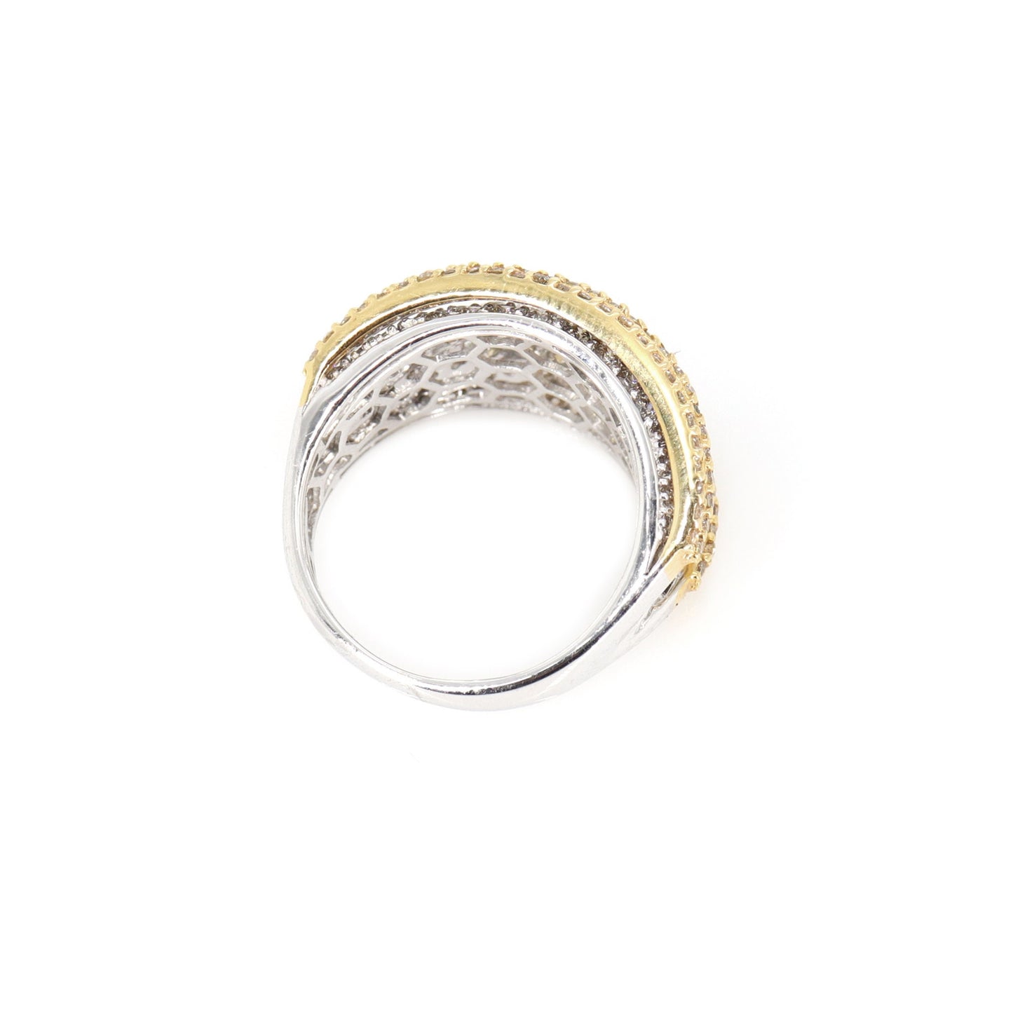 Two Tone Statement Ring 18K Gold