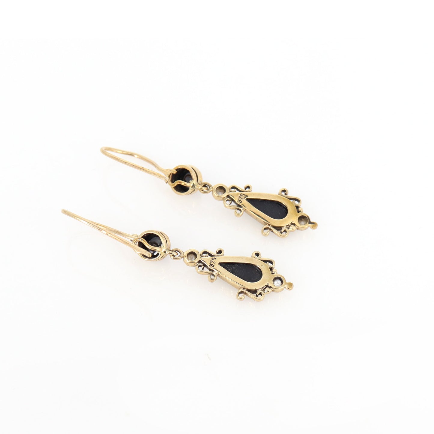 Black Onyx Pearl Earring Gold