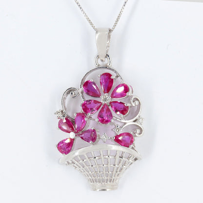 Flower Basket Pendant Gold