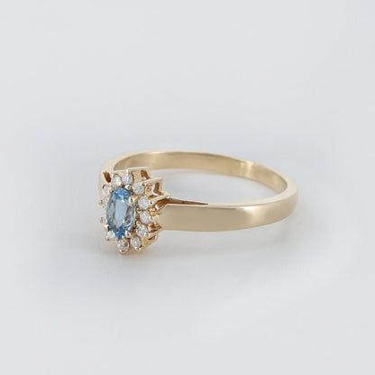 Yellow Aquamarine & Ring 14K Gold