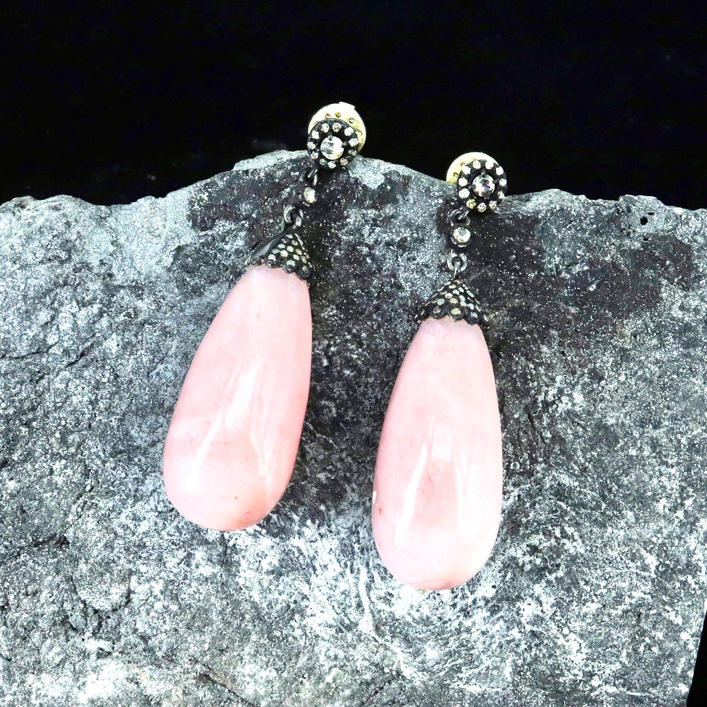 Pink Opal Gemstone Victorian Earring