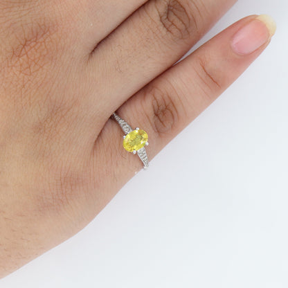Solitaire Yellow Sapphire Ring 14K Gold