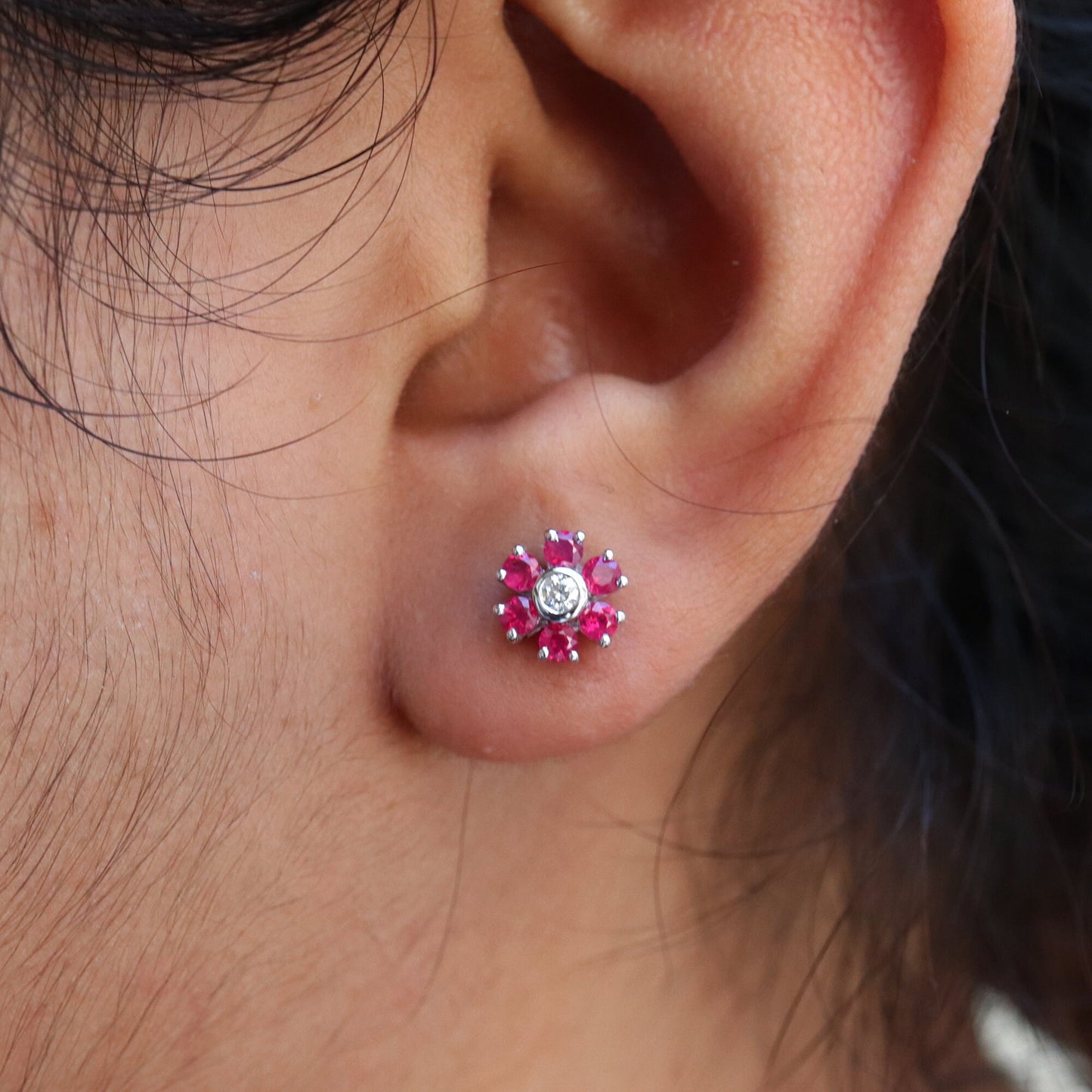 Flower Design Earring 14K Gold