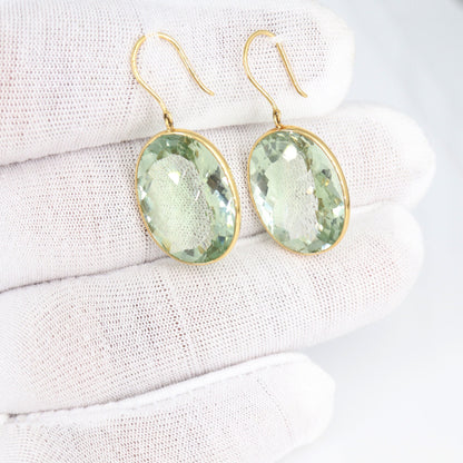 Green Amethyst Earring 18K Gold