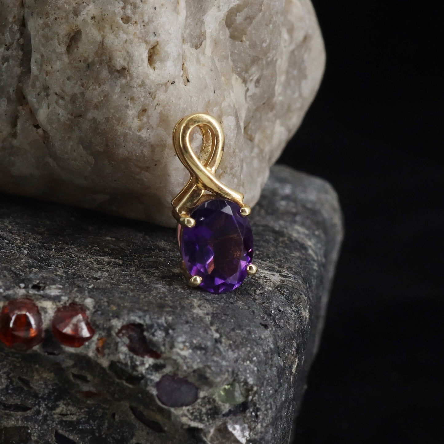 Amethyst Necklace 14K Gold