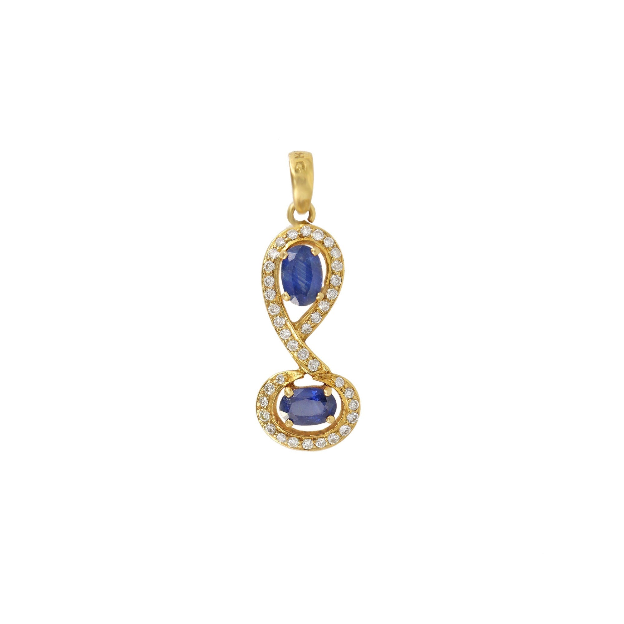 Blue Sapphire Pendant 18K Gold