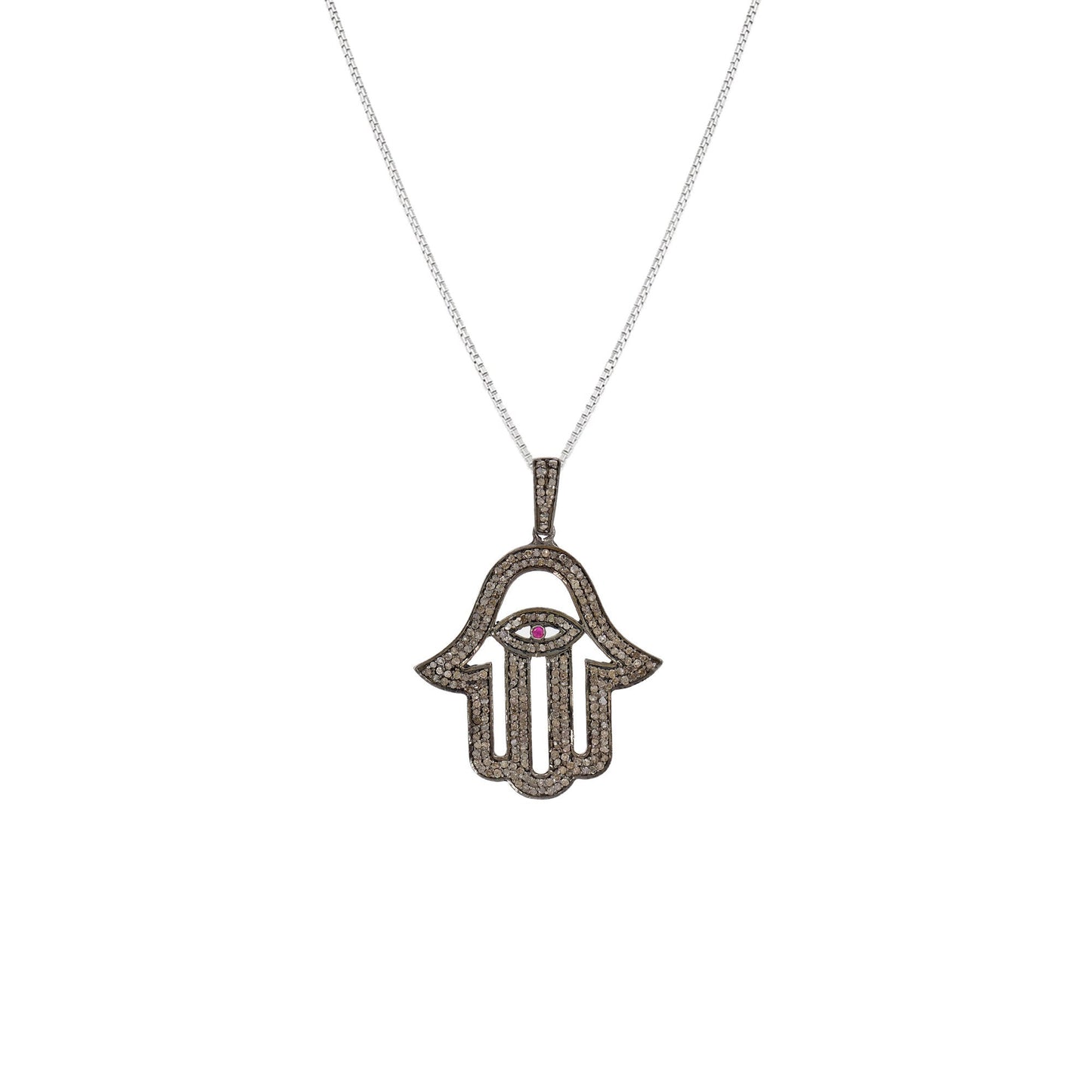 Hamsa Charm Pendant Silver