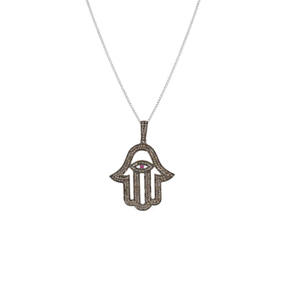 Hamsa Charm Pendant Silver