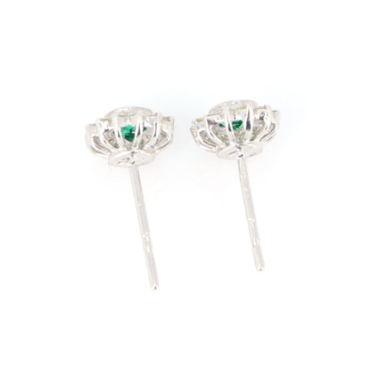 Emerald Jewelry : White Earring 18K Gold