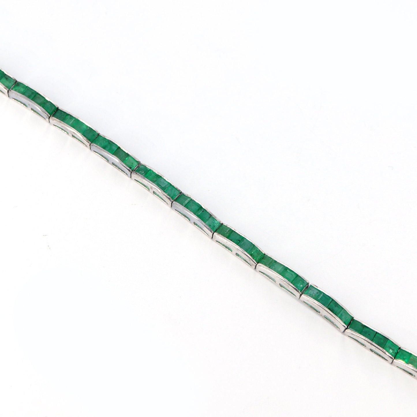 Princess Cut Emerald Bracelet Silver