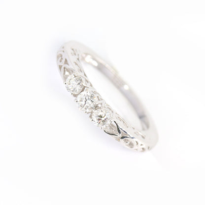 Brilliant Round Cut Stackable Wedding Ring 14K Gold