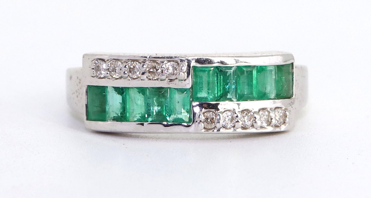 Emerald Ring Silver
