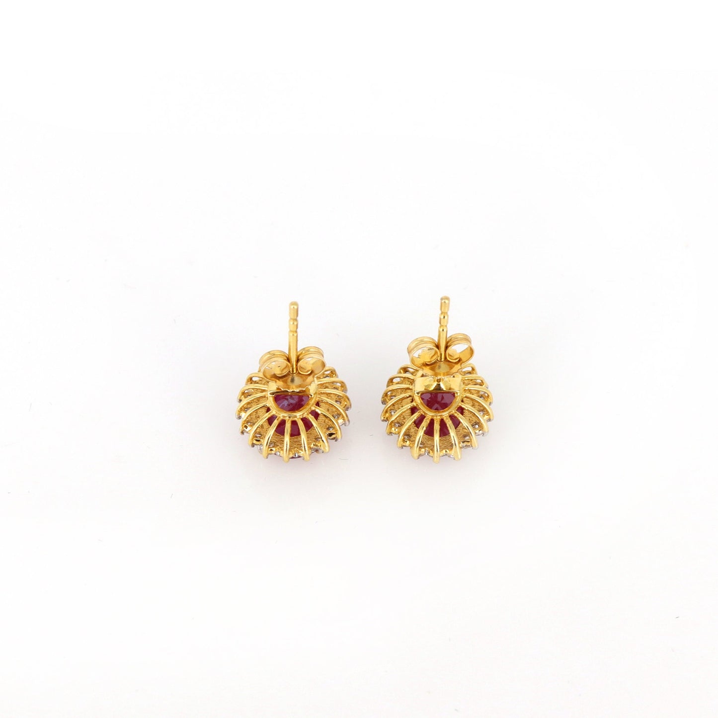 Ruby Studs / Ruby Earring 14K Gold