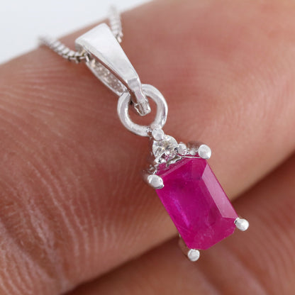 Ruby & Sapphire Necklace Silver