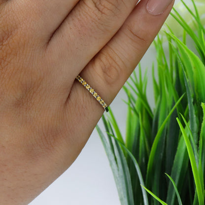 Minimalist Amethyst Smokey Quartz Citrine Gemstone Ring Silver