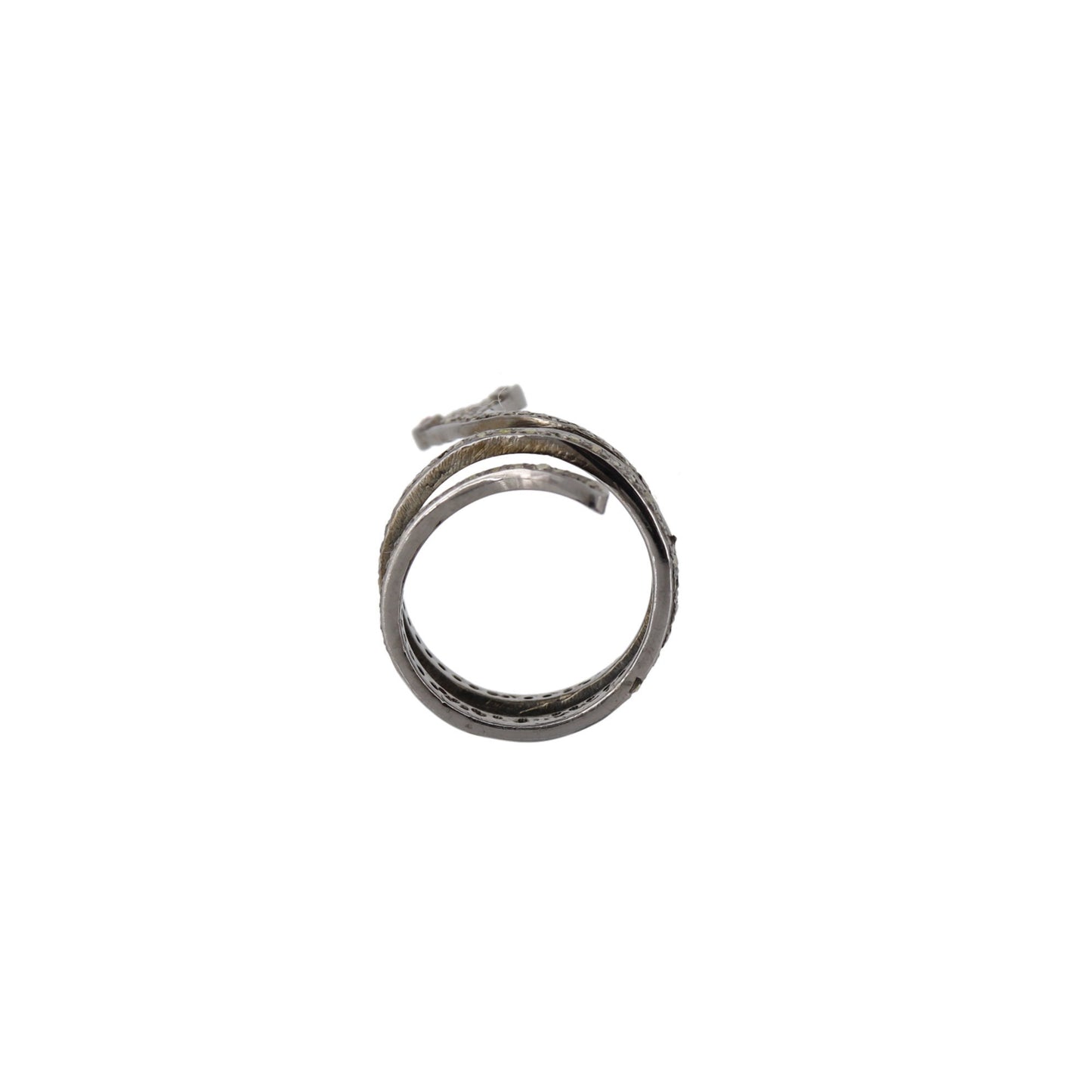 Snake Shape Pave Ring Gold