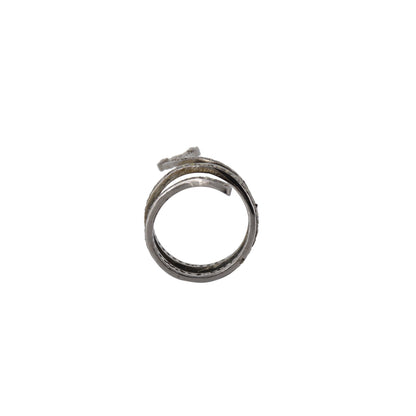 Snake Shape Pave Ring Gold