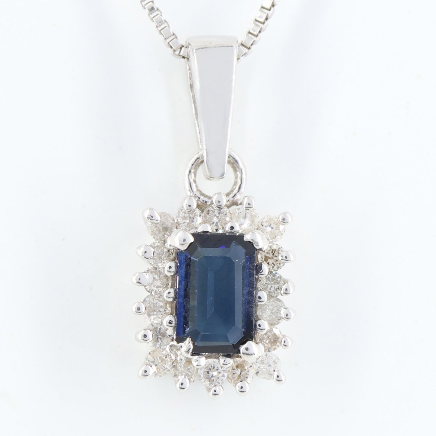 Genuine Blue Sapphire Pendant Silver