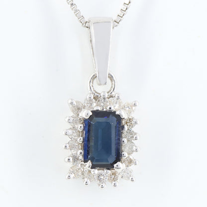 Genuine Blue Sapphire Pendant Silver