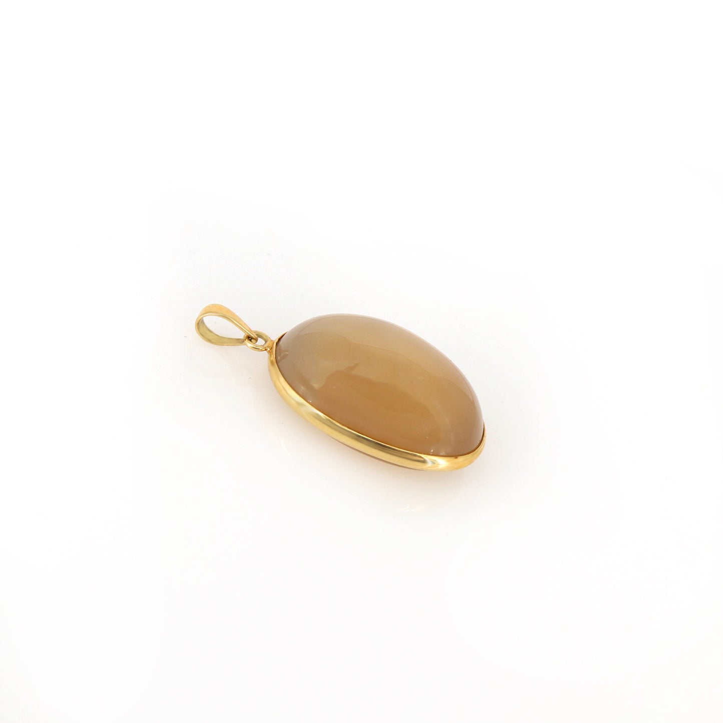Peach Moonstone Pendant 14K Gold