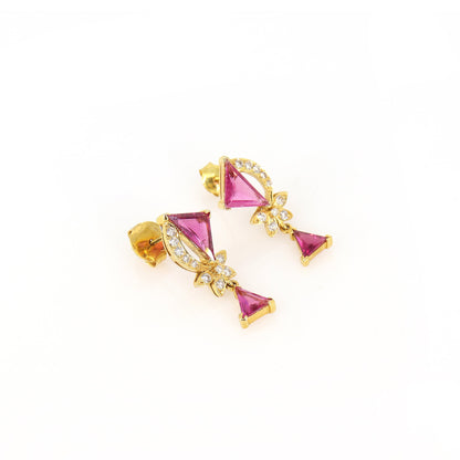 Rubellite Tourmaline Earring 18K Gold