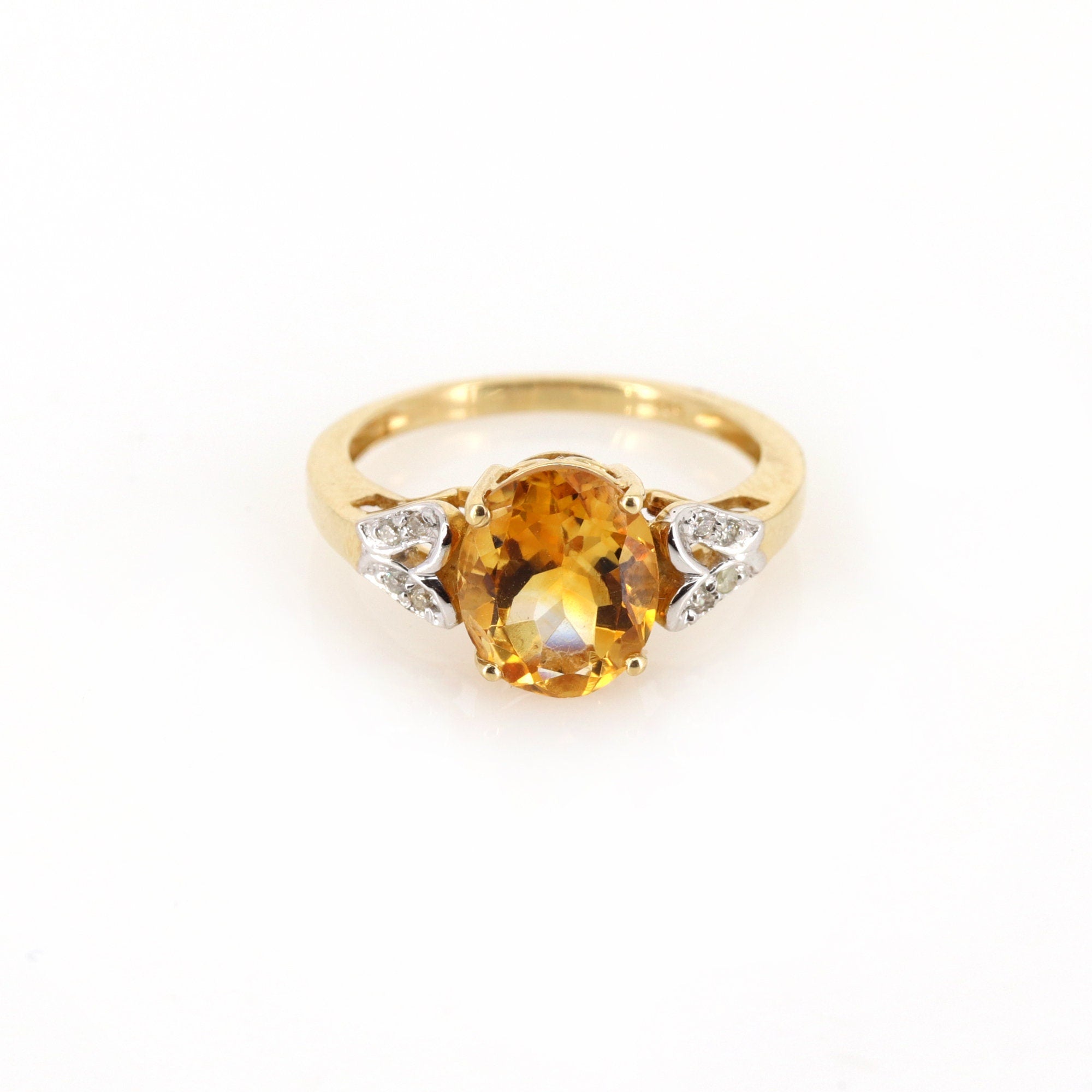 Yellow Citrine Ring 14K Gold