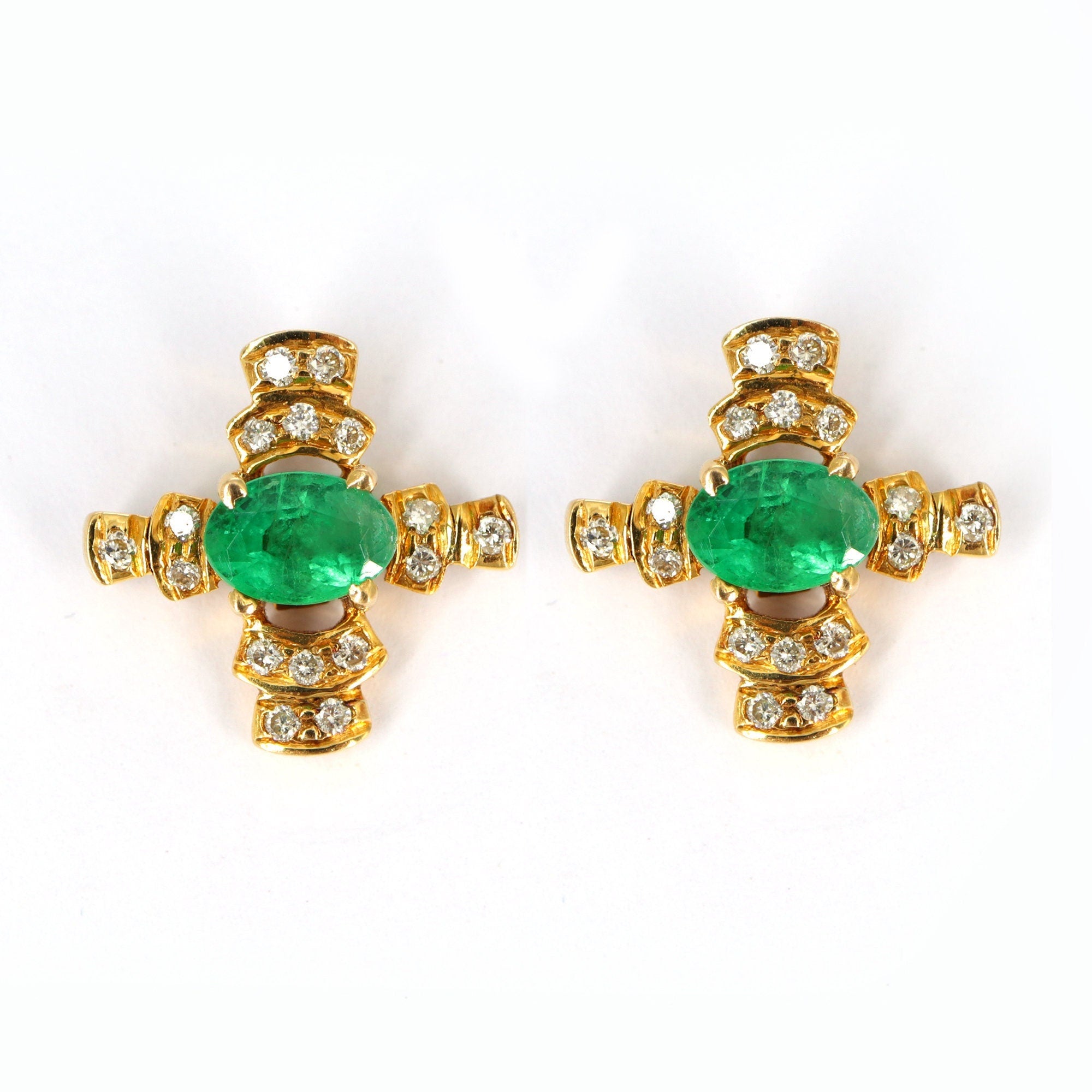 Cross Style Earring 18K Gold