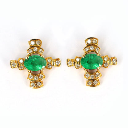 Cross Style Earring 18K Gold