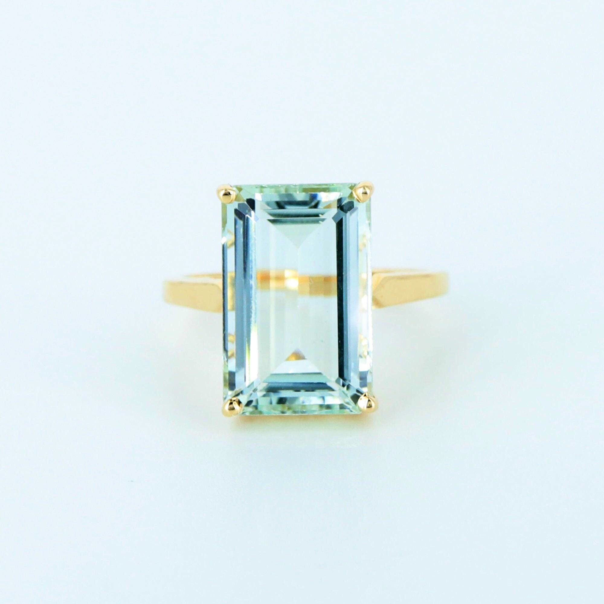 Yellow Aquamarine Ring 14K Gold