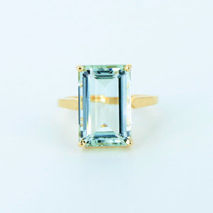 Yellow Aquamarine Ring 14K Gold