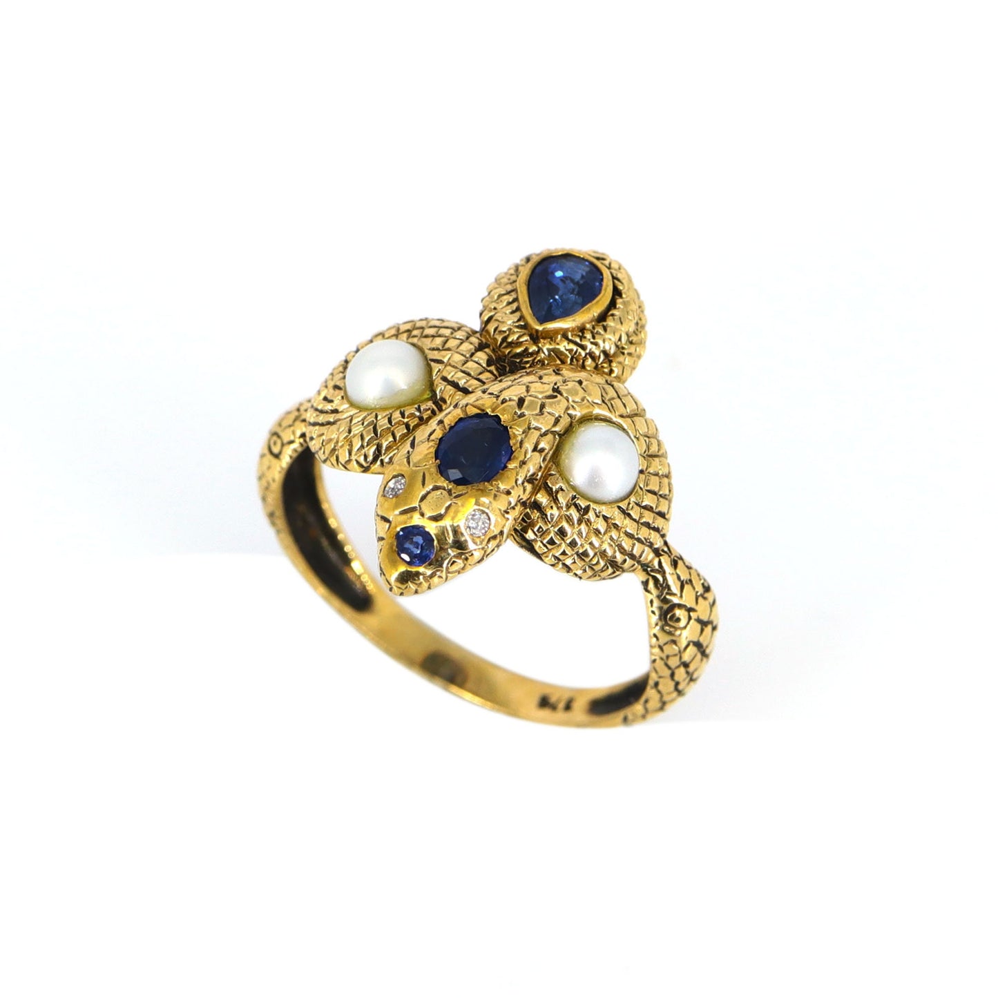 Hand Crafted Beautiful Snake Ring Gold