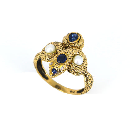 Hand Crafted Beautiful Snake Ring Gold