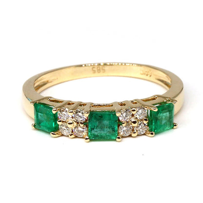 Handmade Emerald & Ring 14K Gold