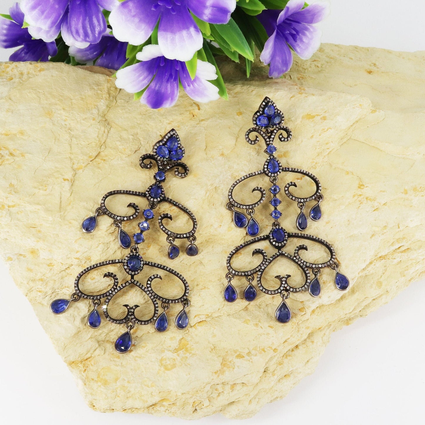 Blue Kyanite Chandelier Earring