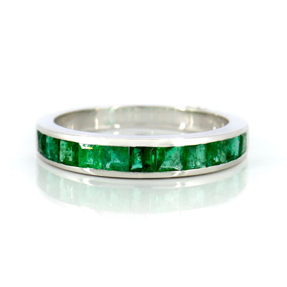 White Emerald Eternity Ring 14K Gold