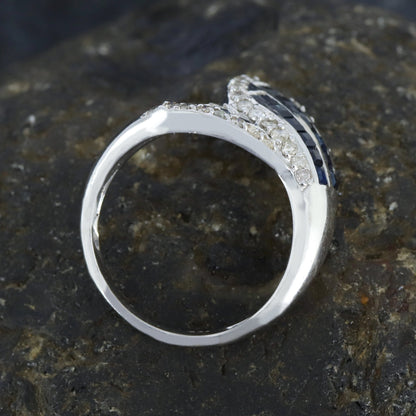 Statement Sapphire Ring Silver