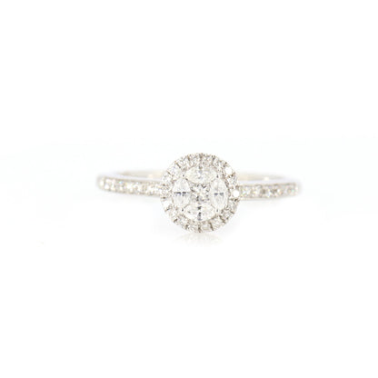Illusion Setting 0.55 White Ring 18K Gold