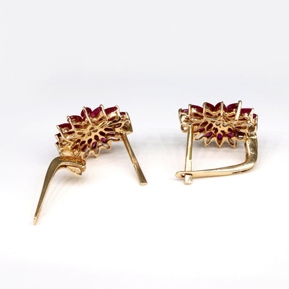 Ruby Gemstone Jewelry Handmade Jewelry Earring 14K Gold