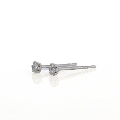 0.10/20 Studs White Studs Real Earring 18K Gold