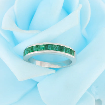 White Emerald Eternity Ring 14K Gold