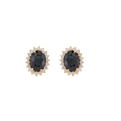 Yellow Blue Sapphire Earring 14K Gold