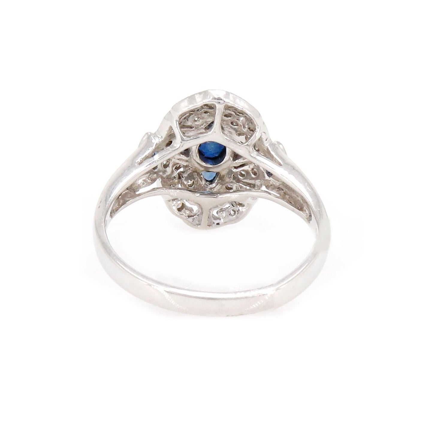 & Blue Sapphire Ring 14K Gold